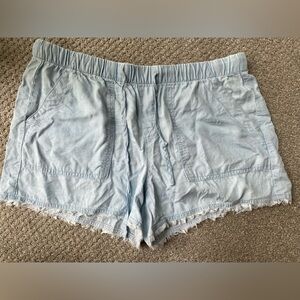Calvin Klein chambray drawstring shorts 100% lyocell lightweight size 12